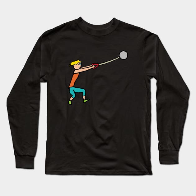 Hammer Throw Long Sleeve T-Shirt by Mark Ewbie